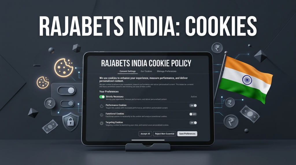 Rajabets India cookies policy explaining website cookies, tracking technologies, privacy preferences, and user data protection